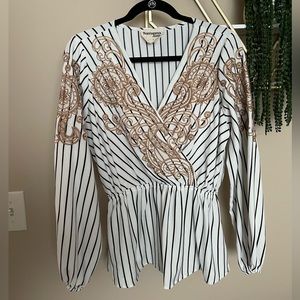 Crossover peplum blouse- NWOT